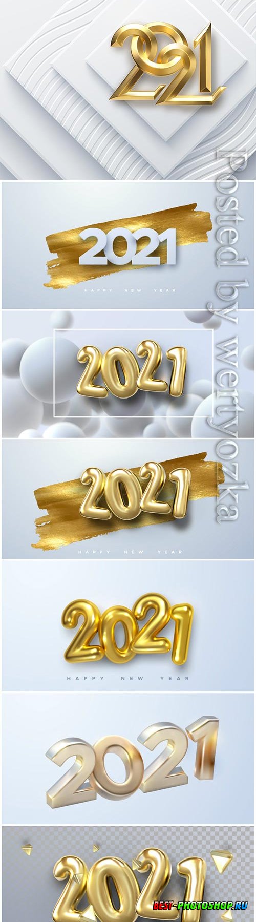 Elegant numbers 2021 for new year vector illustration