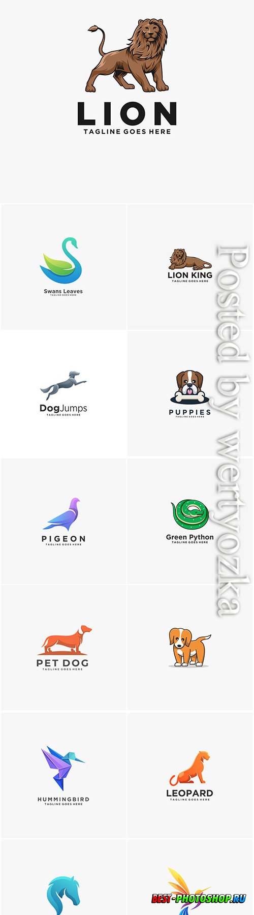 Animals and birds logos in vector vol 6