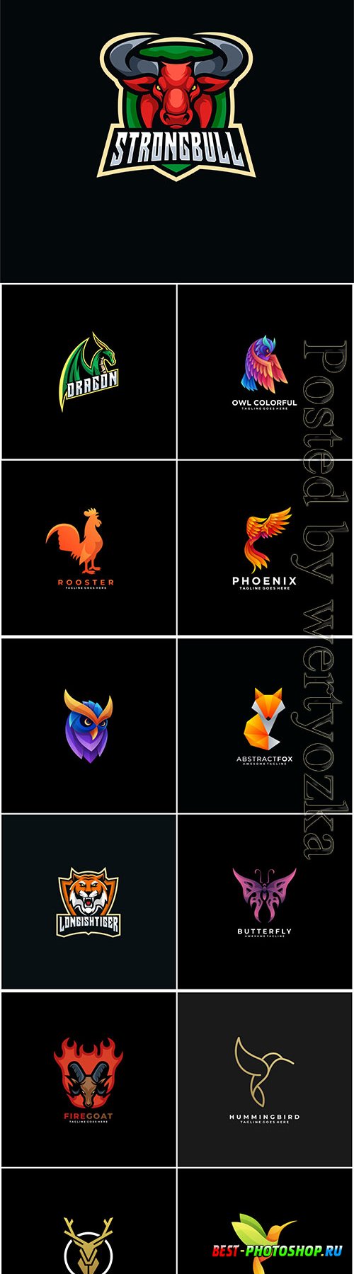 Animals and birds logos in vector vol 5