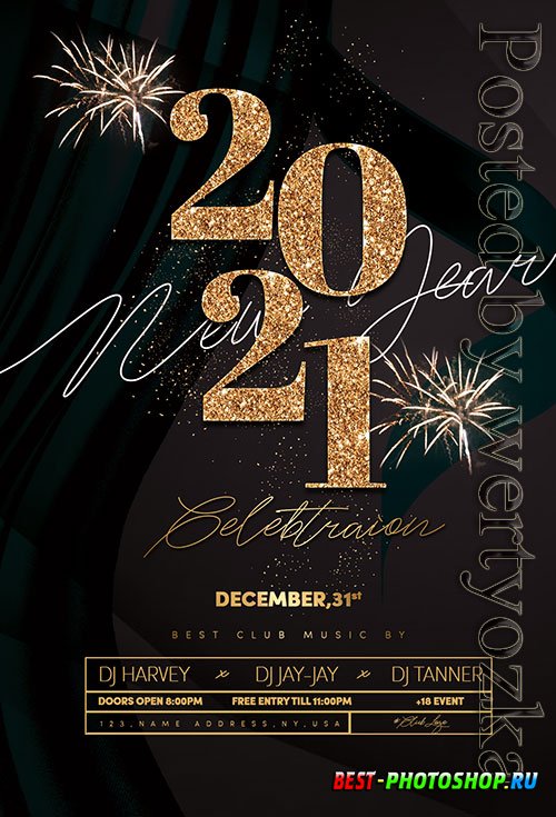 New Year Event Flyer PSD Template