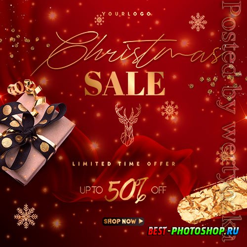 Christmas Sale Post PSD Template