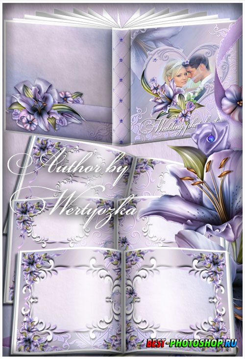 Beautiful photo album with lilies