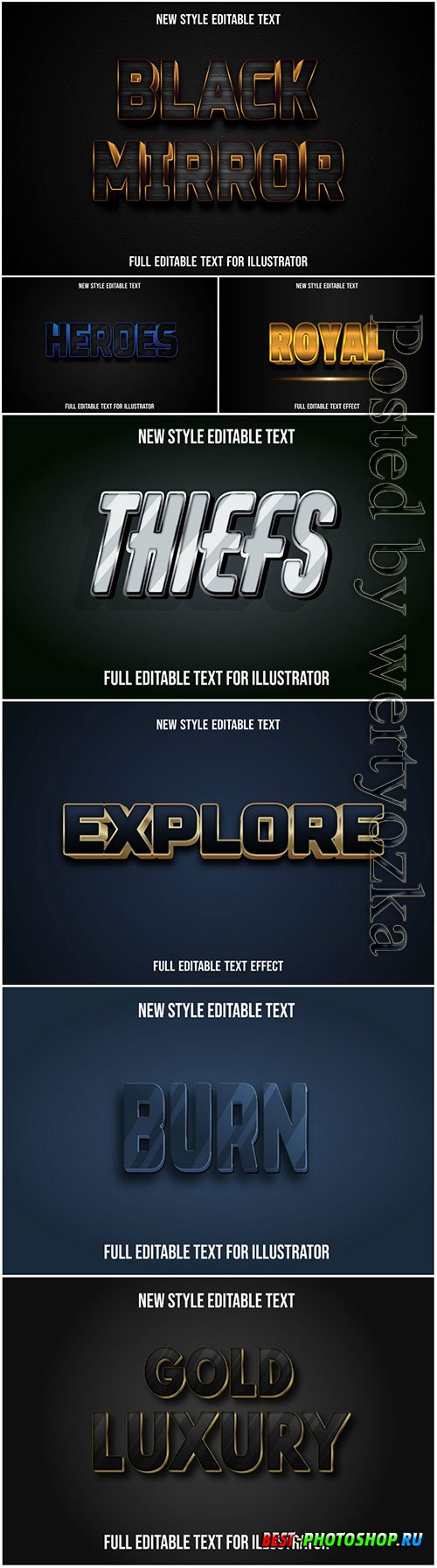 3d editable text style effect vector vol 23
