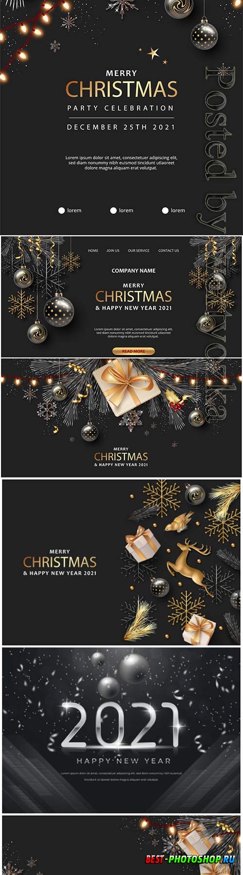 New year and Christmas party vector poster