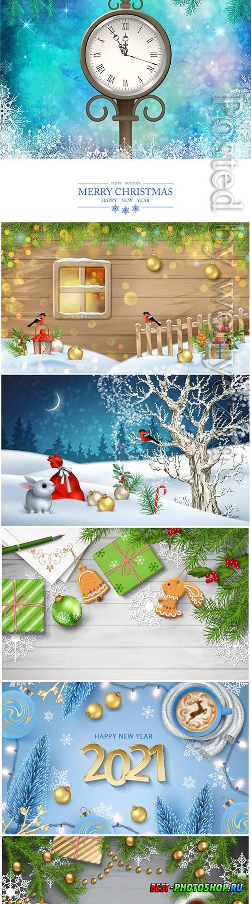 Christmas and new year vector party poster