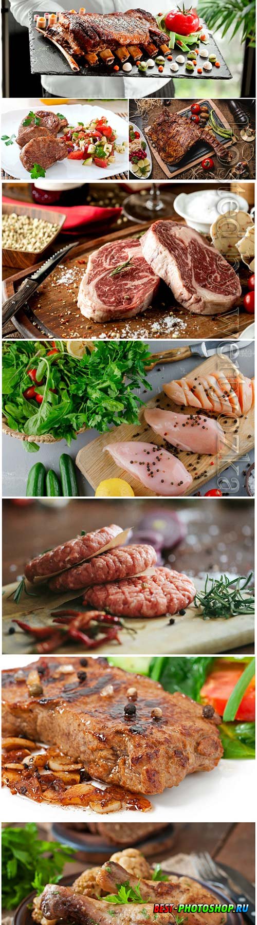 Delicious meat dishes stock photo