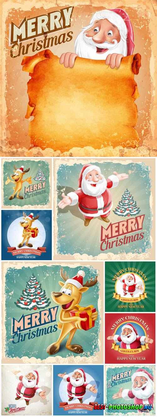 New Year and Christmas illustrations in vector 32