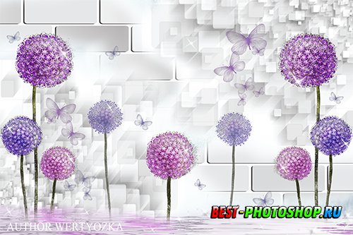 Flowers and butterflies multilayer PSD source with 3D effect