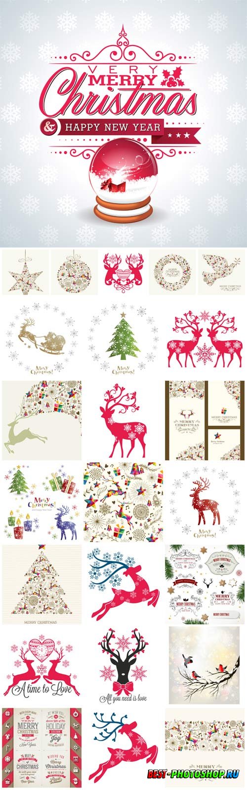 New Year and Christmas illustrations in vector 3