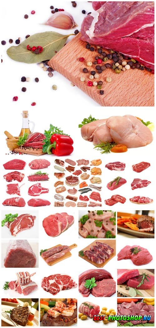 Fresh poultry and pork stock photo