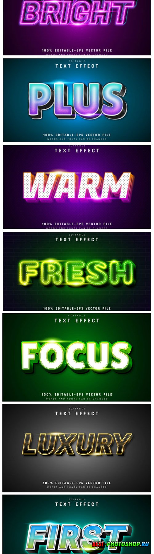 3d editable text style effect vector vol 146