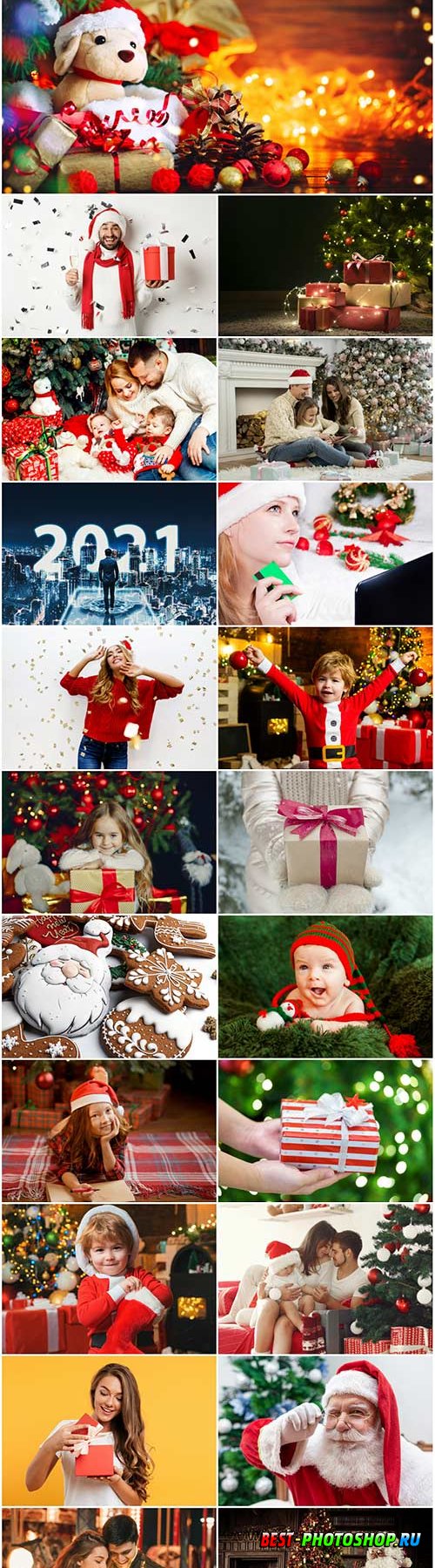 Merry christmas and happy new holidays concept set stock photo