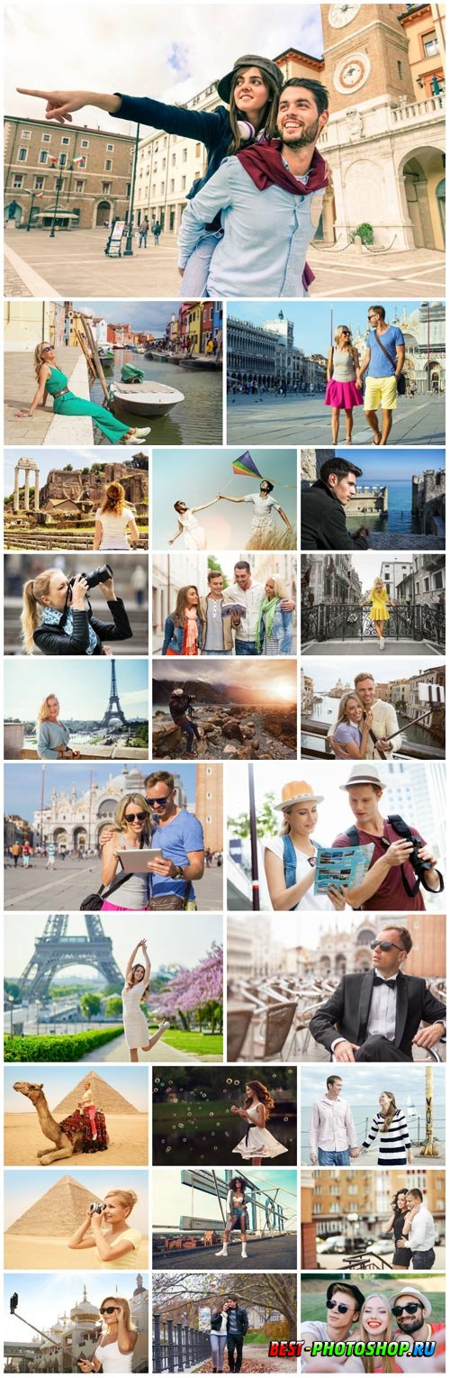 Travel, people on vacation stock photo