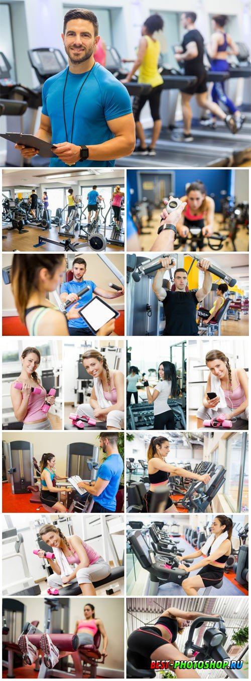 People in the gym stock photo