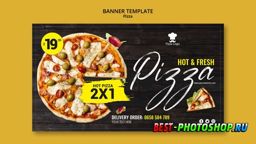 Pizza restaurant banner psd template