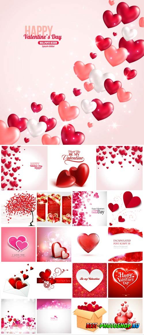 Valentine's day, romantic elements in vector