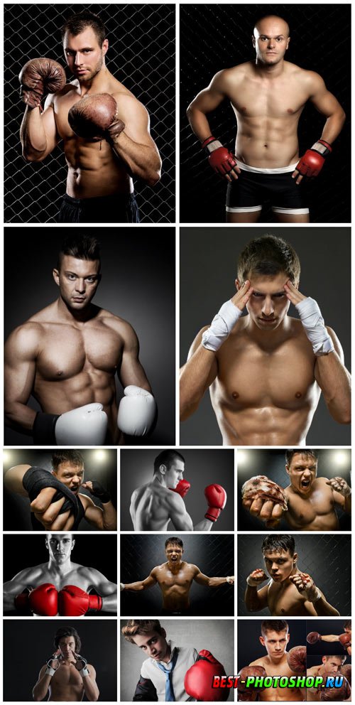 Strong male boxer stock photo