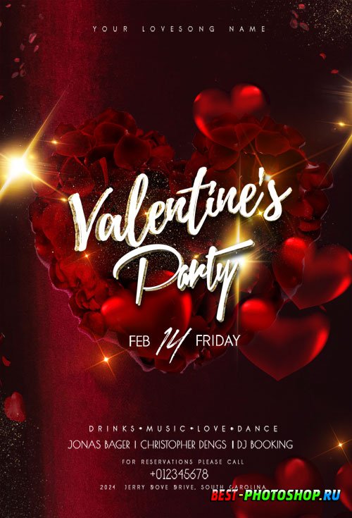 Happy Hearts Day PSD Flyer Template