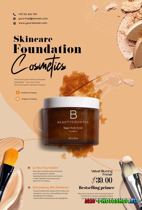 Beauty Care Products PSD Flyer Template