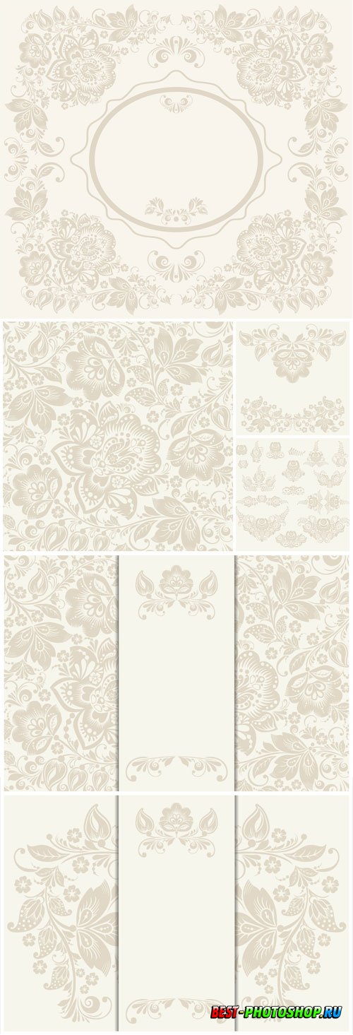 Delicate floral patterns in vector