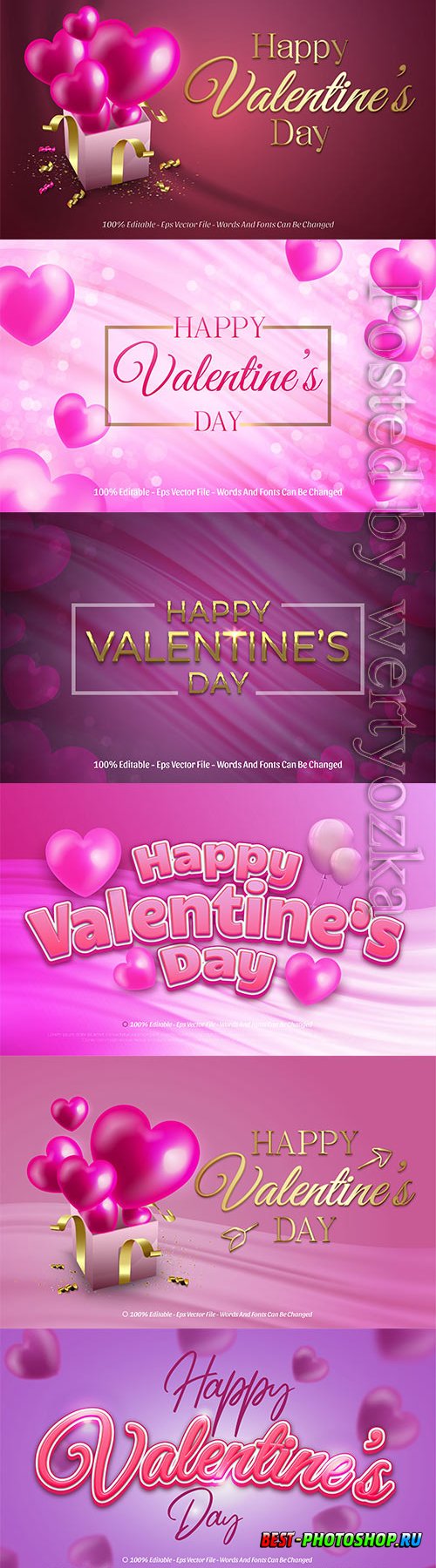 Happy valentine's day realistic vector text