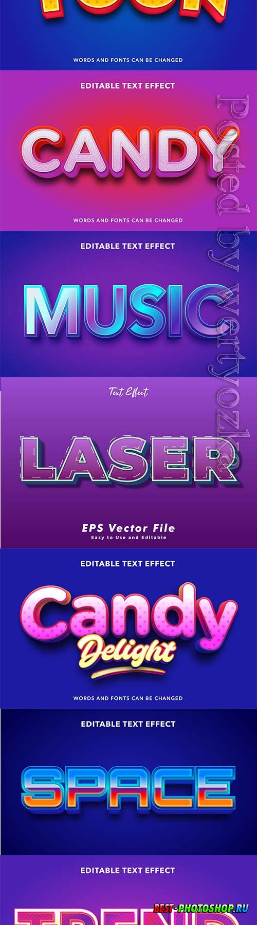 3d editable text style effect vector vol 249