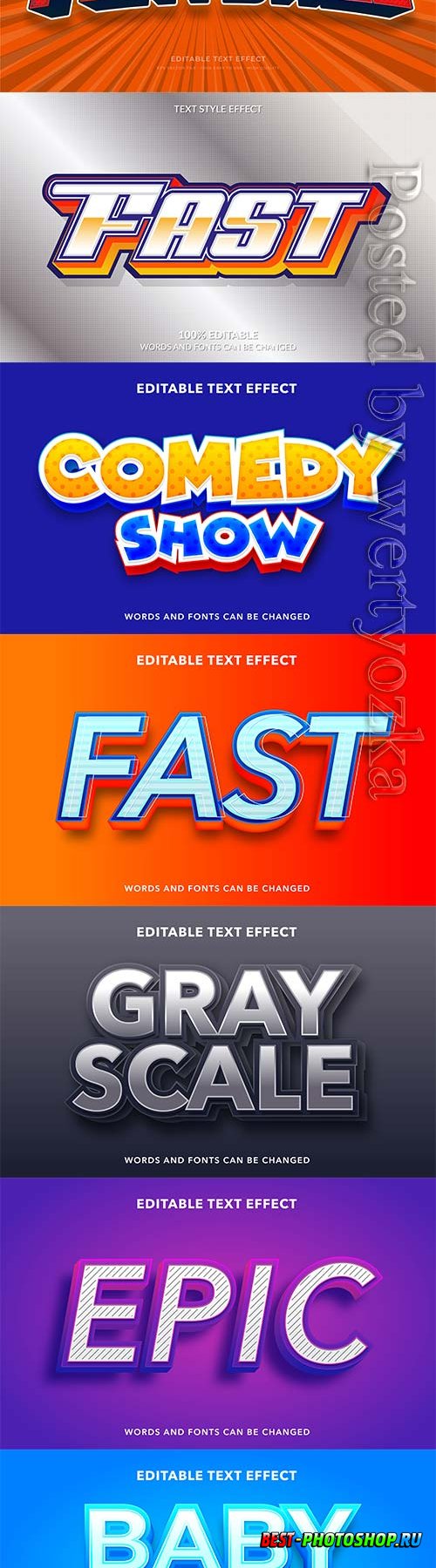 3d editable text style effect vector vol 248