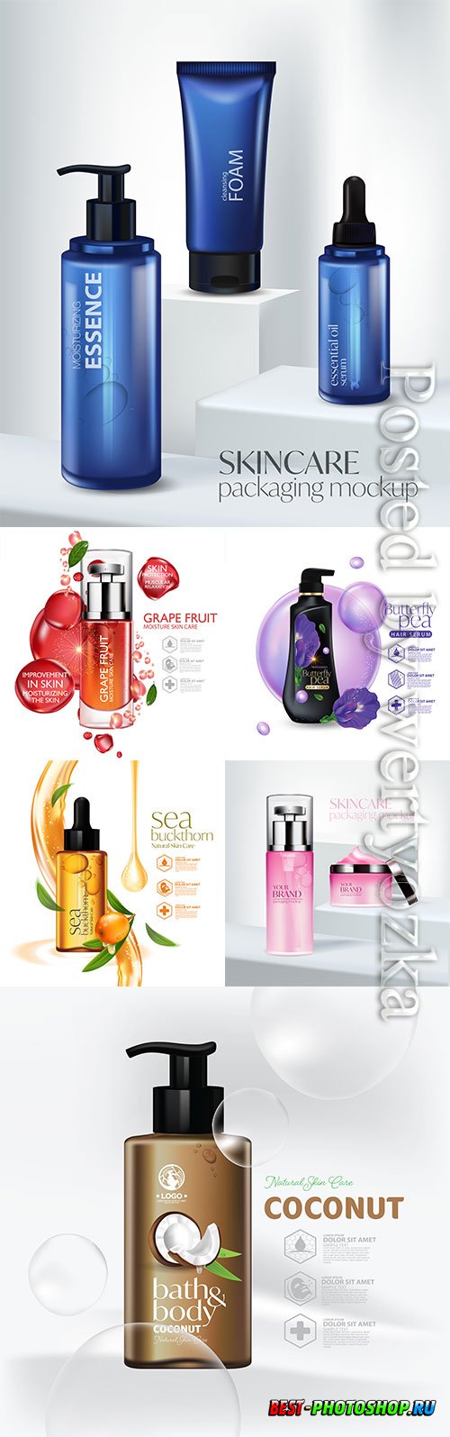 Beauty cosmetic product, luxury cosmetic bottle package