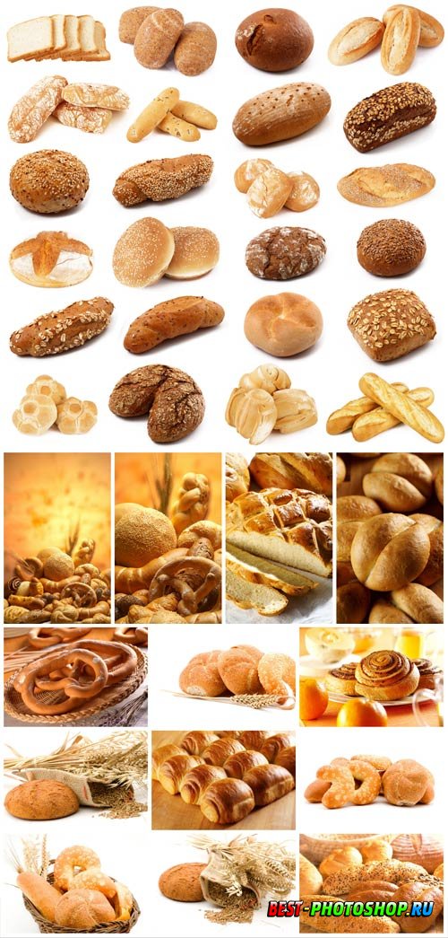 Bread, flour products, baked goods stock photo