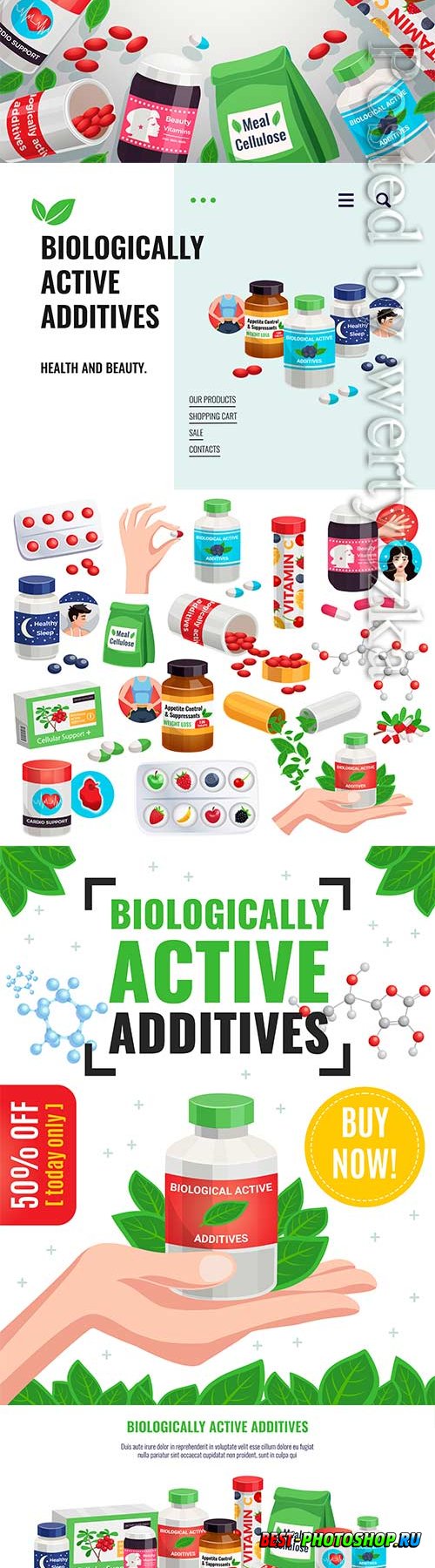 Biologically active additives in vector