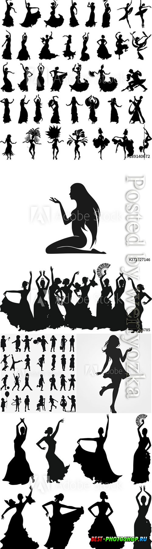 People silhouettes in vector