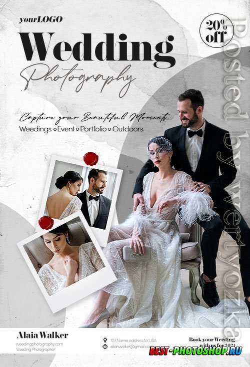 Wedding Photography Flyer PSD Template