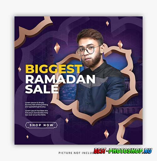 Ramadan sale, psd social media post template