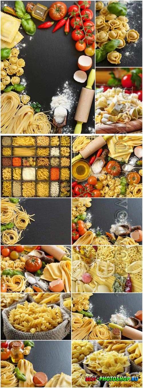 Vegetables and pasta stock photo
