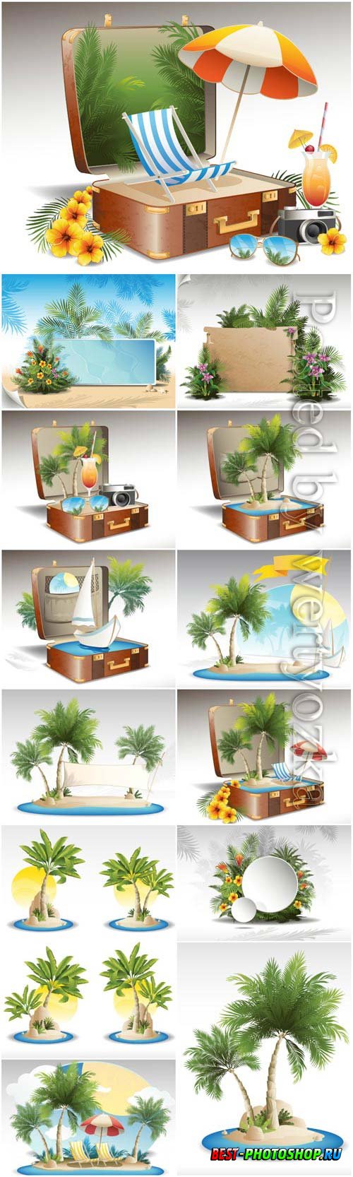 Summer and vacation concept, palms and cocktails stock photo