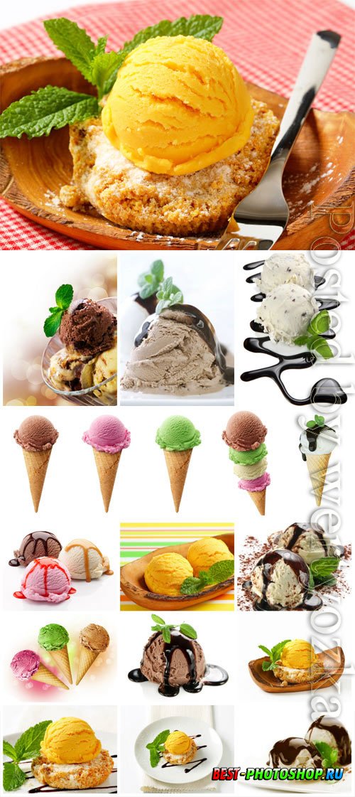 Different types of ice cream stock photo