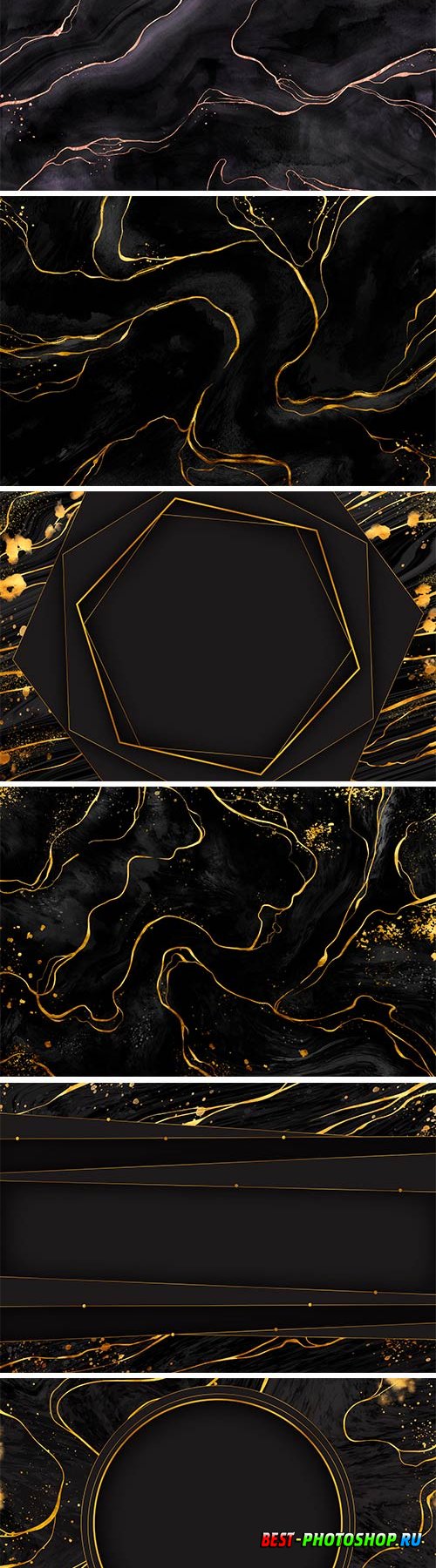 Black and golden marble vector background