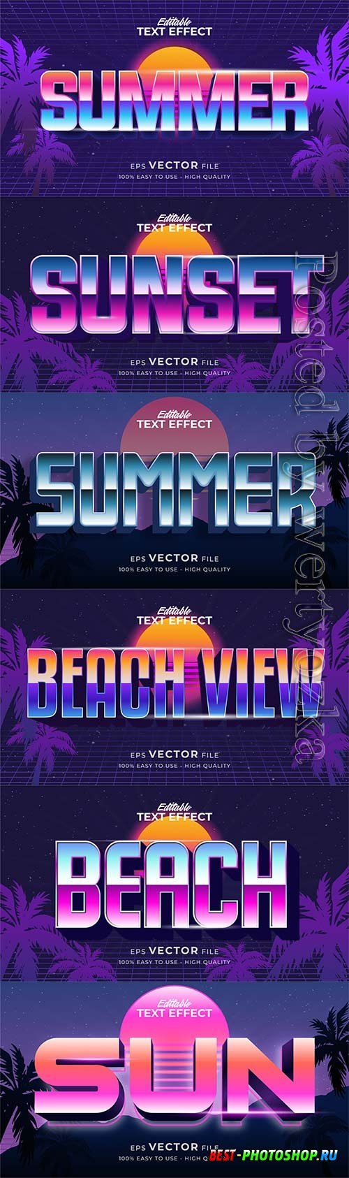 Text style effect, retro summer text in grunge style vol 4