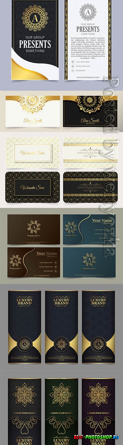 Luxury mandala vector business card template design