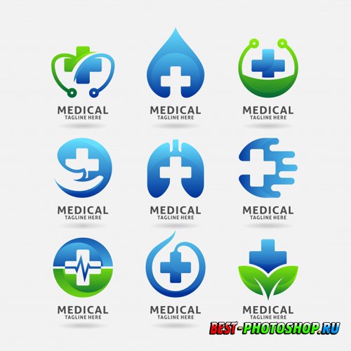 Collection of medical logo vector design