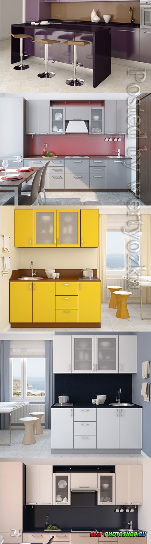 Stylish kitchen interior stock photo