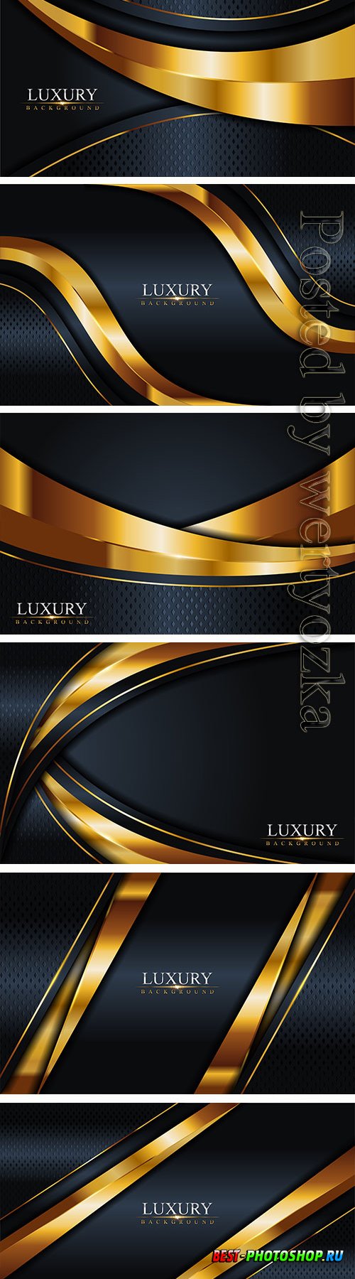 Luxury dark navy combination with golden lines background, graphic element vector