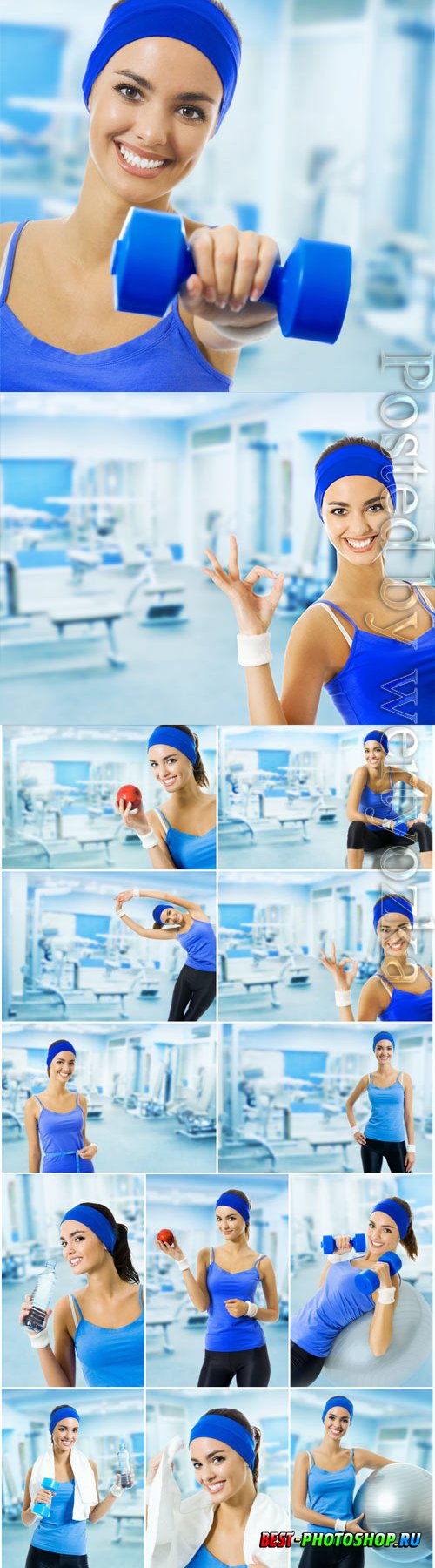 Young girl in gym stock photo