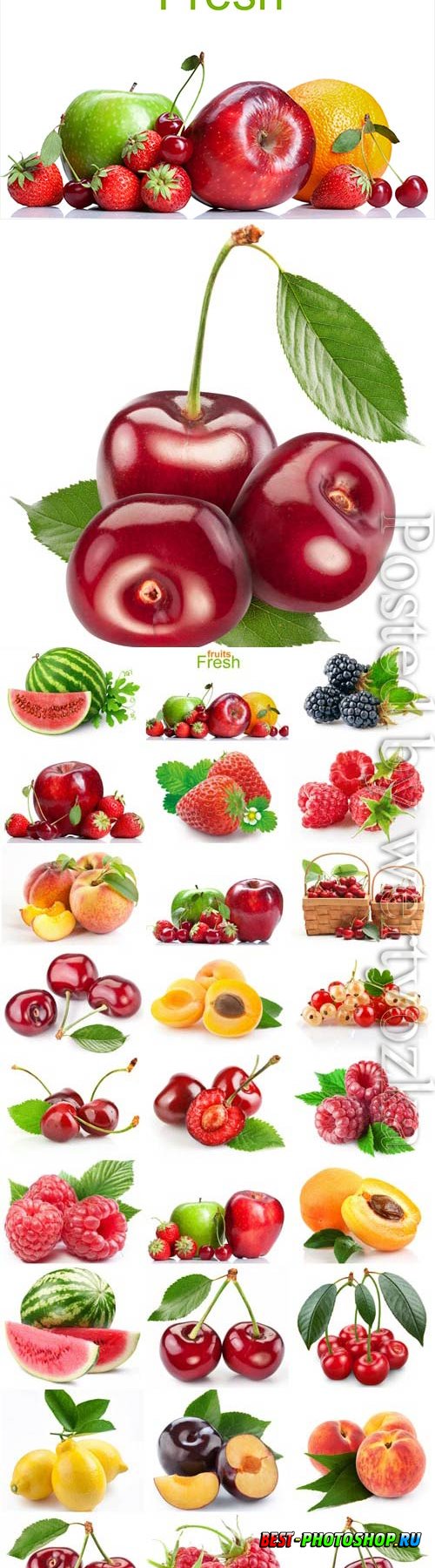 Fresh fruits and berries stock photo