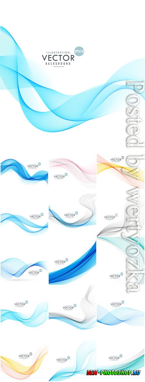 Colored waves for design in vector