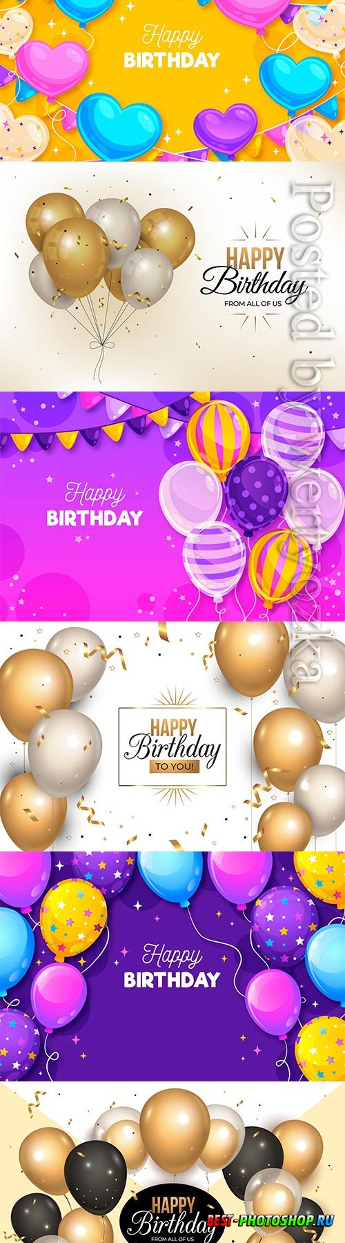 Happy birthday background with balloons