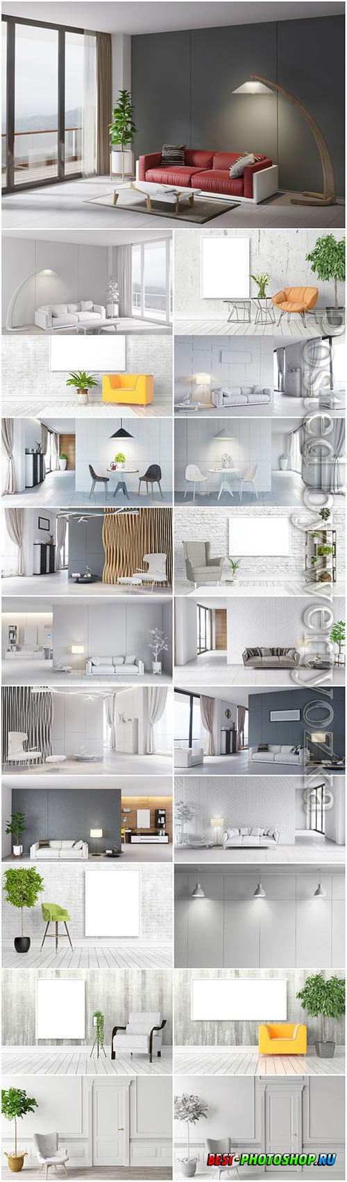 Modern interior in light colors stock photo