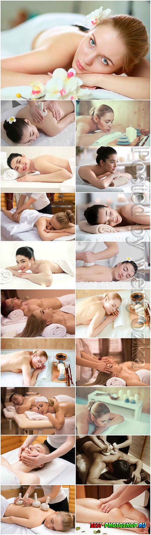 Massage for beautiful girls stock photo
