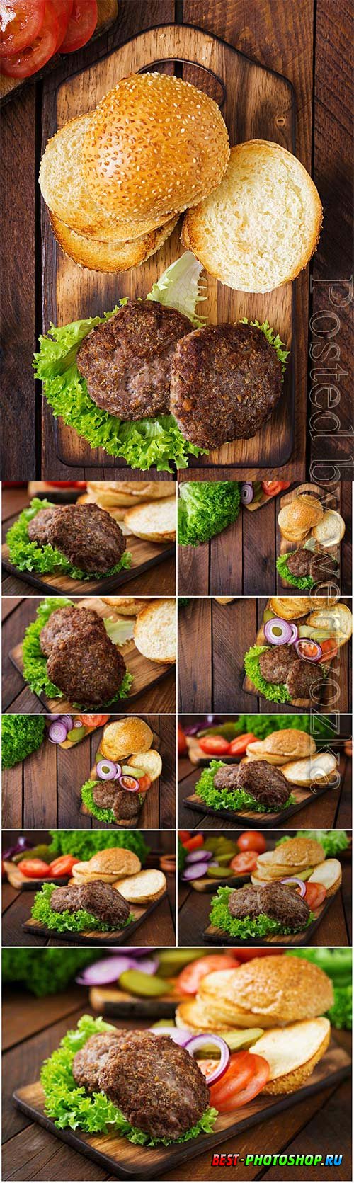 Cooking hamburger stock photo