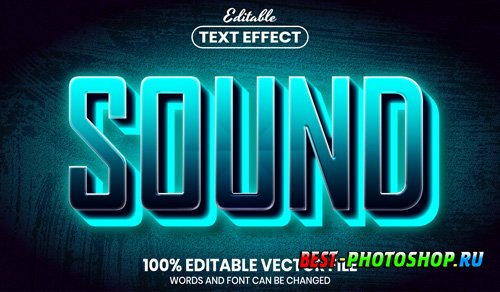 Sound text, font style editable text effect